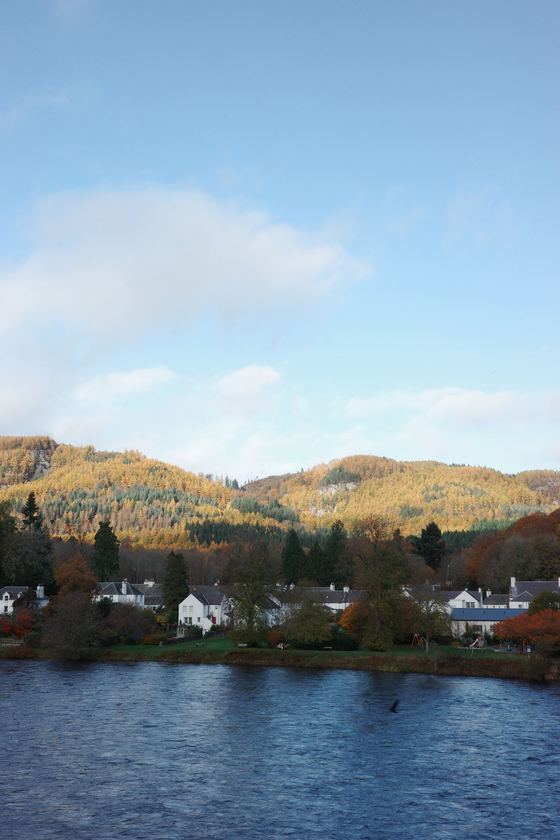Dunkeld: Riverside village beneath autumn hills