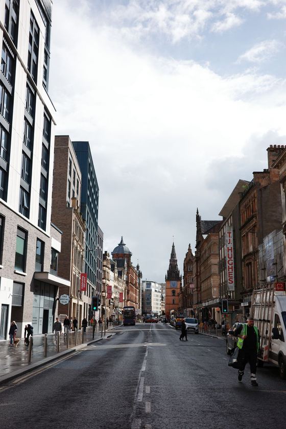 City centre: Broad street receding toward city towers