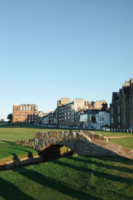 Old Course: Stone bridge leading toward town