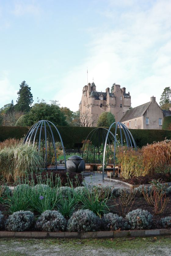 Crathes Castle: Garden arches with castle beyond