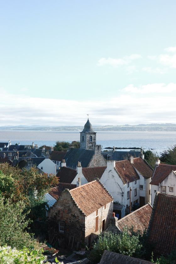 Culross: Village rooftops overlooking the water