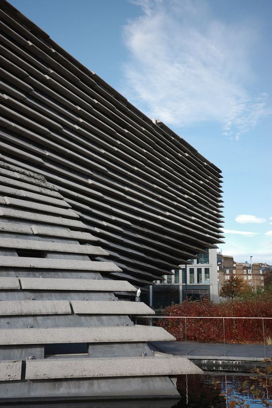 Dundee: steps alongside sculptural museum facade