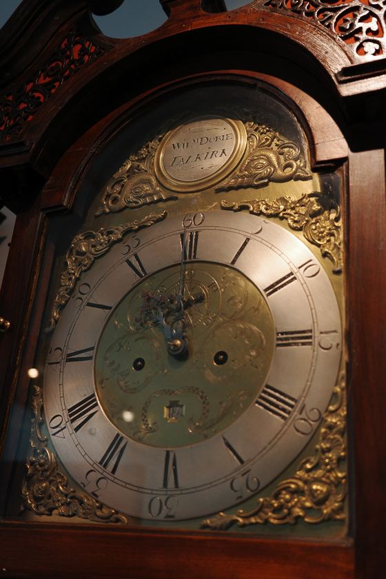 Falkirk: Ornate clock face in warm light
