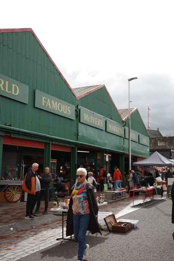 The Barras: Green market frontage and street
