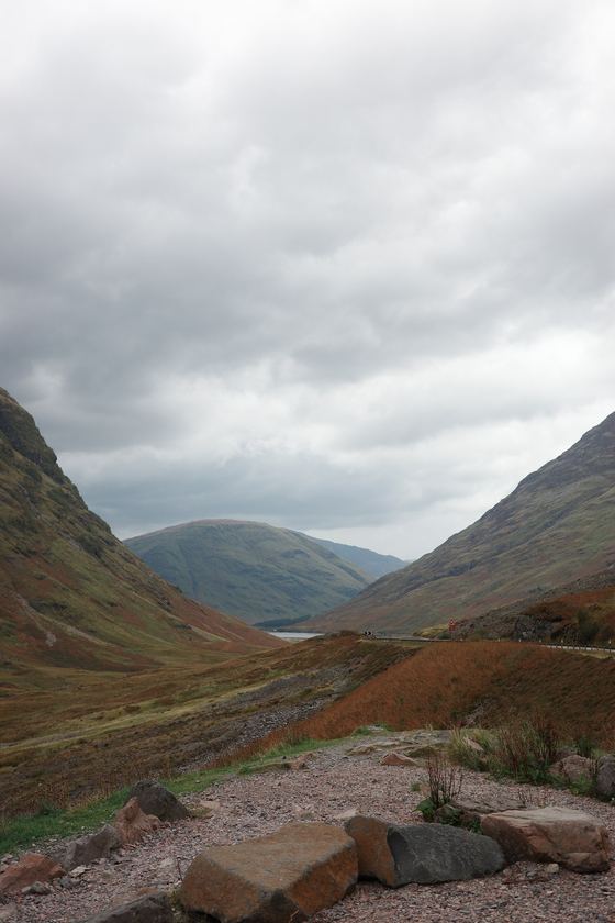 Glencoe: Rocky foreground and sweeping valley
