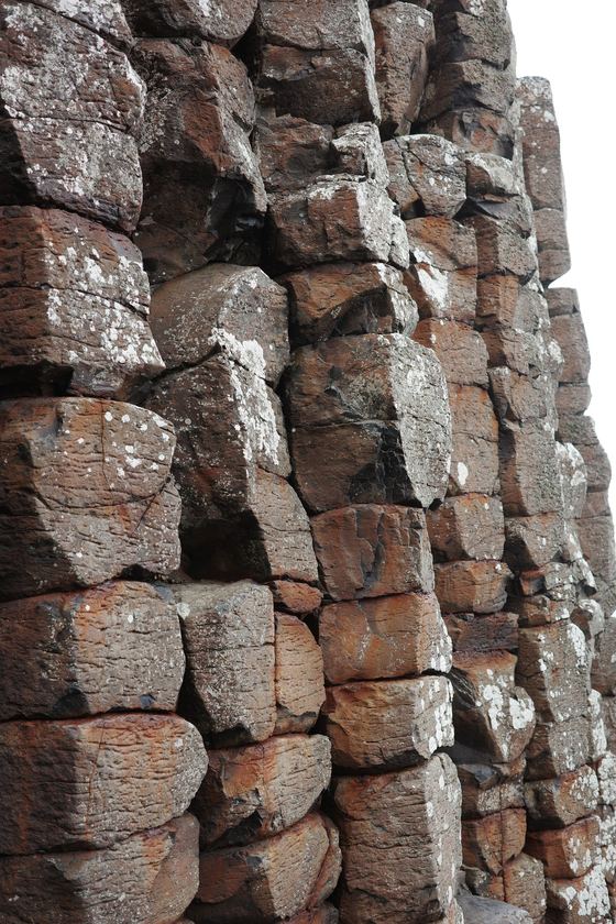 Giant's Causeway and the Dark Hedges: Close view of stacked basalt