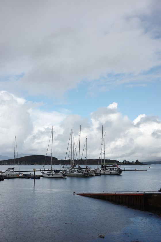 Oban: Sailboats beneath a bright sky