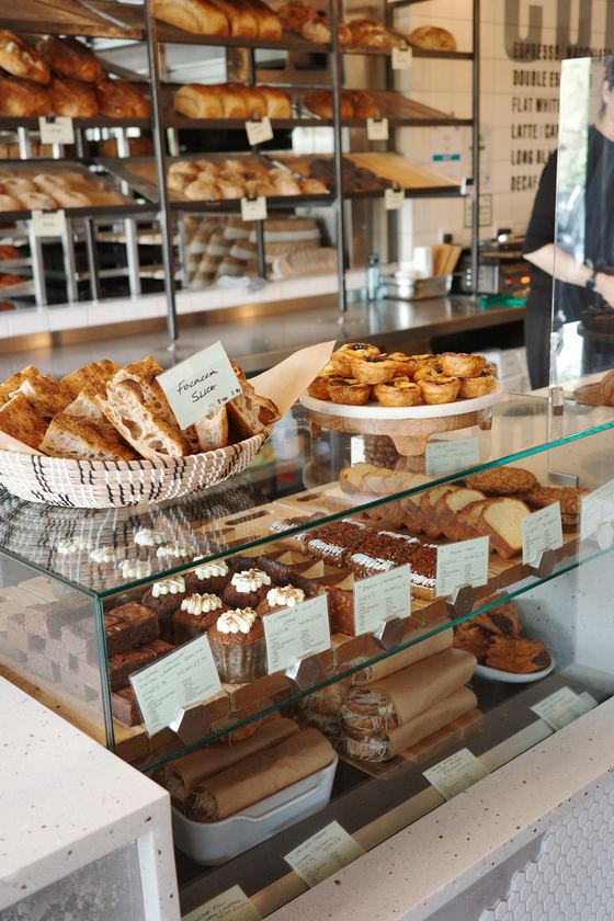 East Linton: Pastries arranged in bakery display