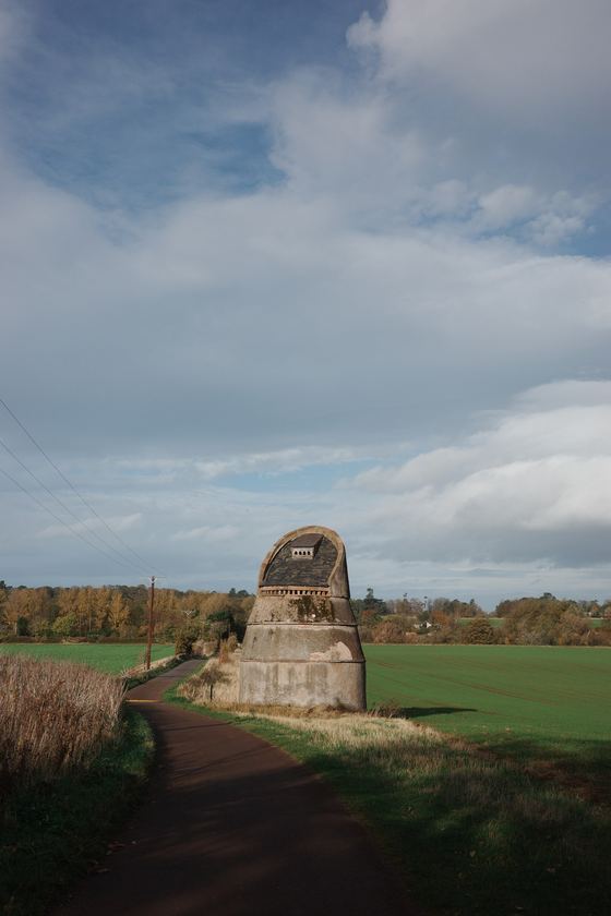 East Linton: Path leading to stone monument