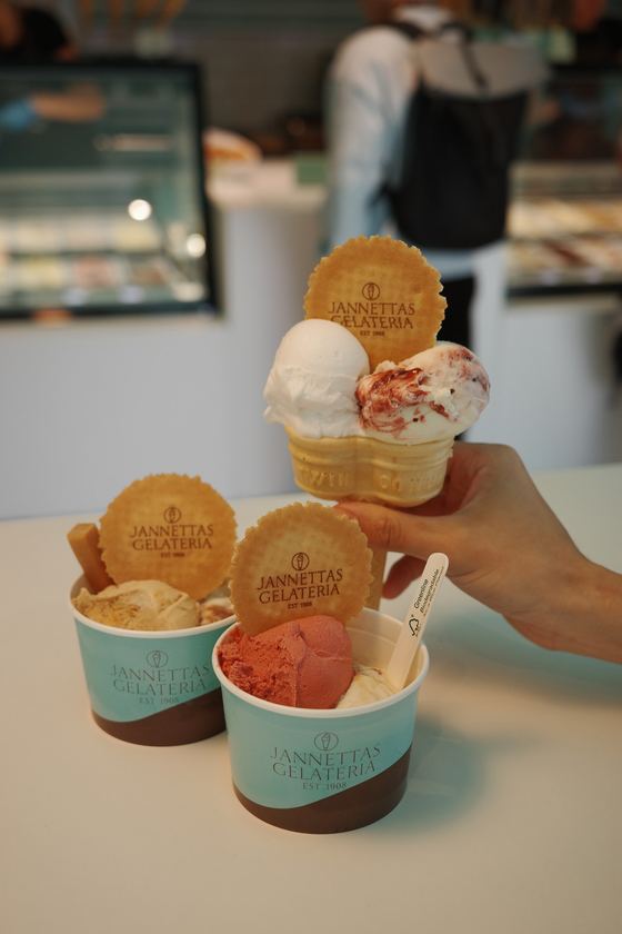 City: Colourful ice cream cups indoors