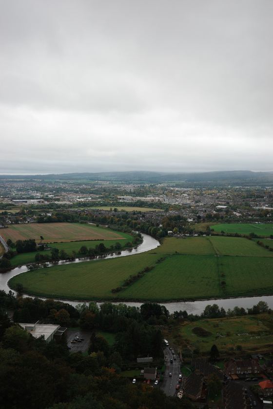 Wallace Monument: River winding through green fields