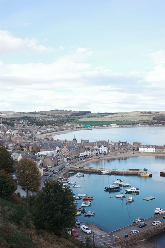 Stonehaven: harbour and boats from above